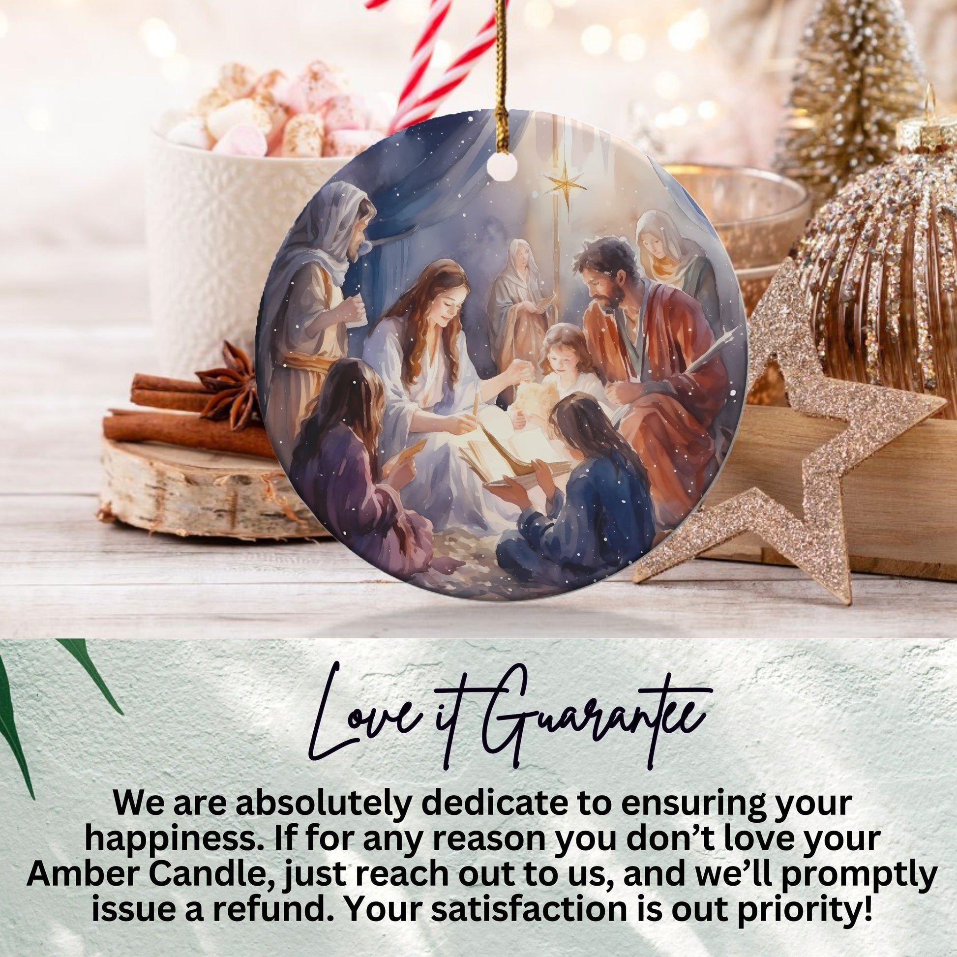 Beautiful Christmas Nativity Scene Ornament product