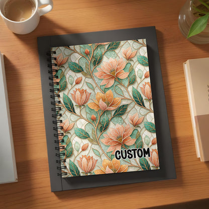 Custom Floral Pattern Spiral Notebook