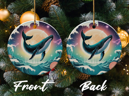 Whale Jumping Over Waves Decorative Ornament product
