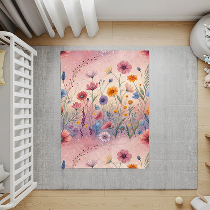 Floral Fantasy A Watercolor Dream Velveteen Plush Blankets - Walk Greener