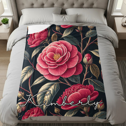 Elegant Floral Blanket with Personalized Name Kimberly