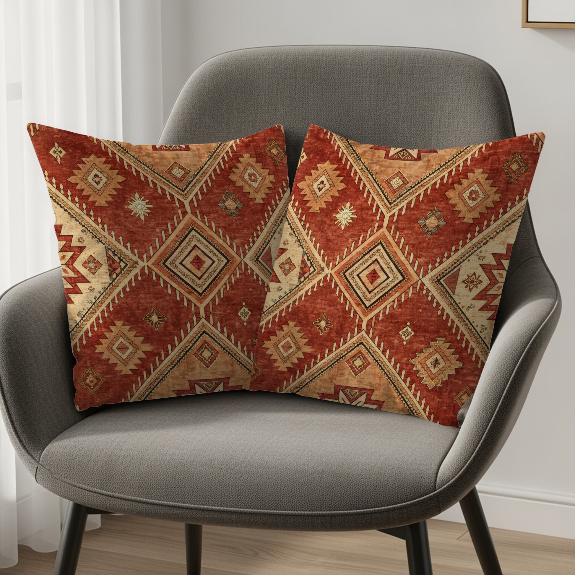 Ethnic Aztec Inspired Geometric Patterns Pillows & Pillow Cases - Walk Greener