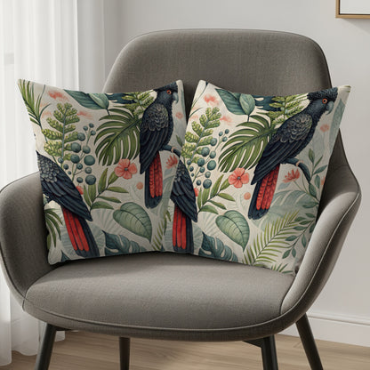 Tropical Parrot Design Decorative Throw Pillow Set
