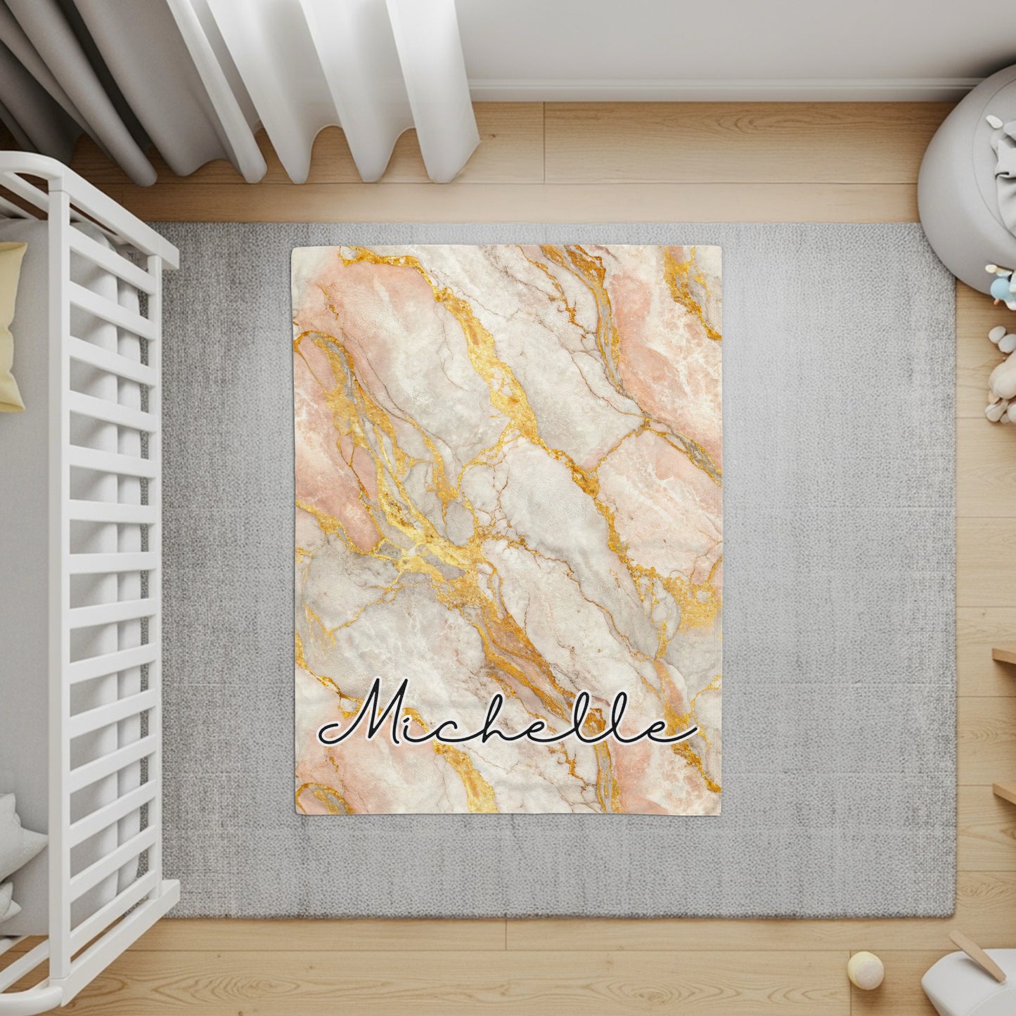 Personalized Marble Effect Michelle Design Floor Mat