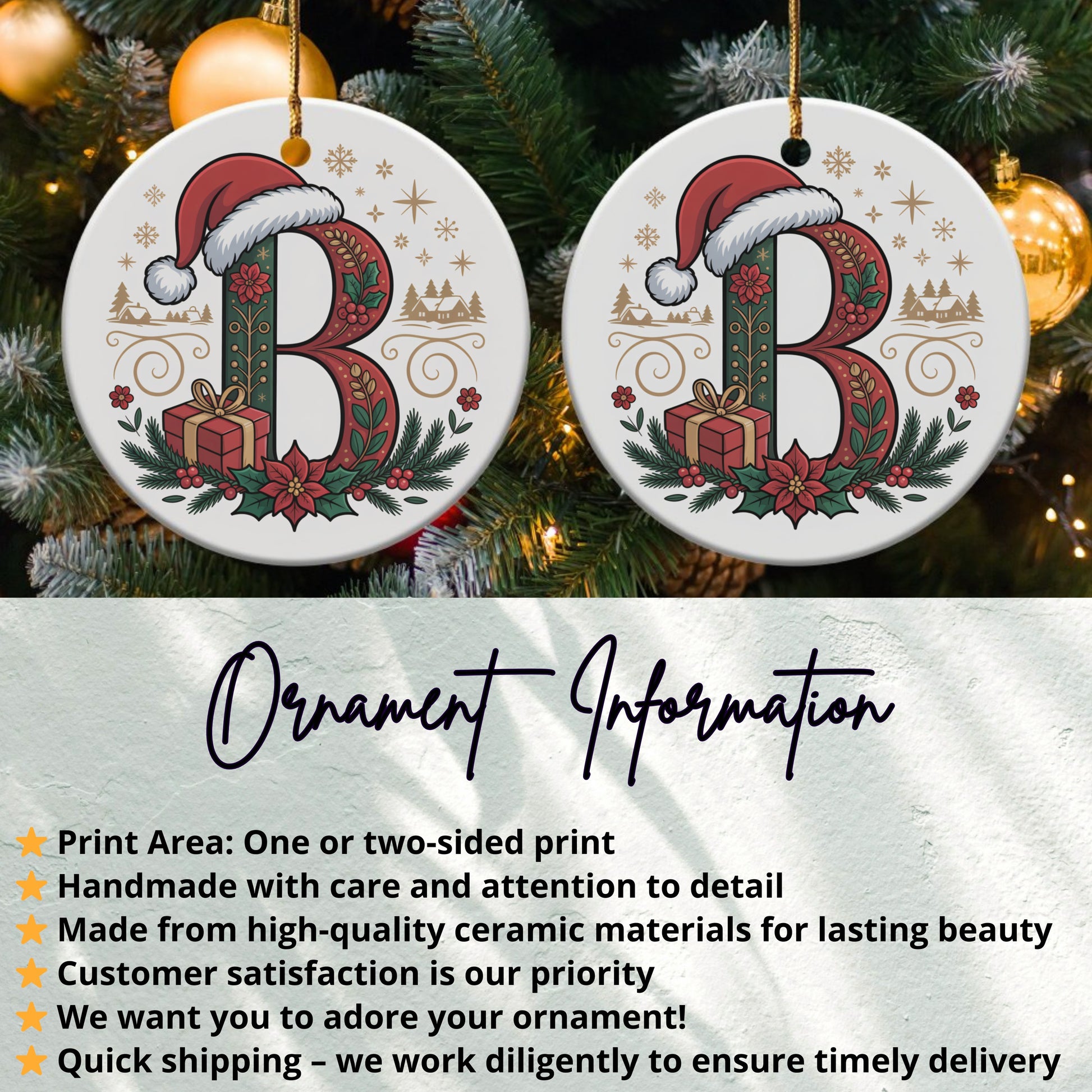 Christmas Monogram B Design Ornament product