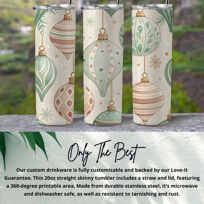 Elegant Ornament Design Custom Skinny Tumbler 20oz