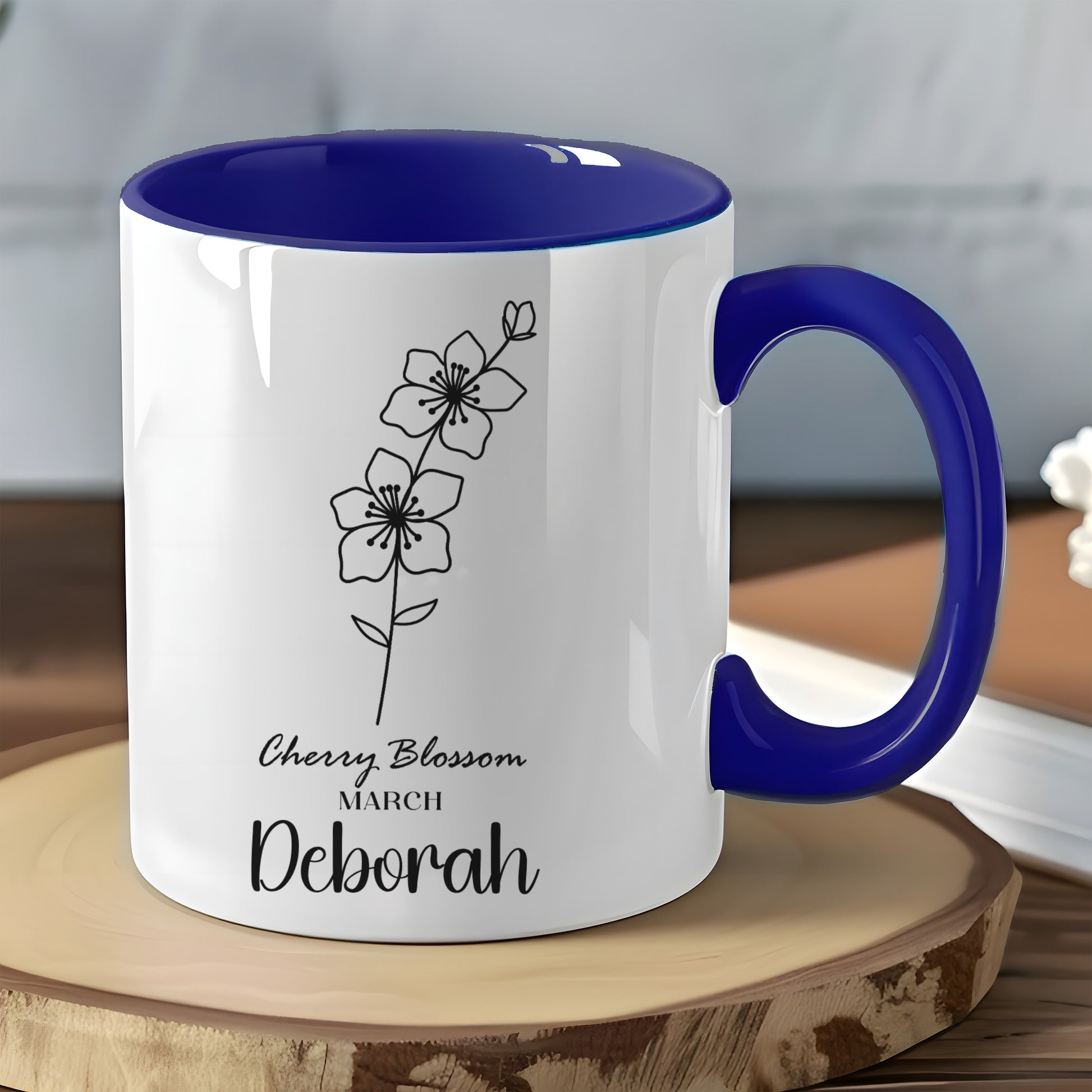 Cherry Blossom March Personalized Deborah Mug