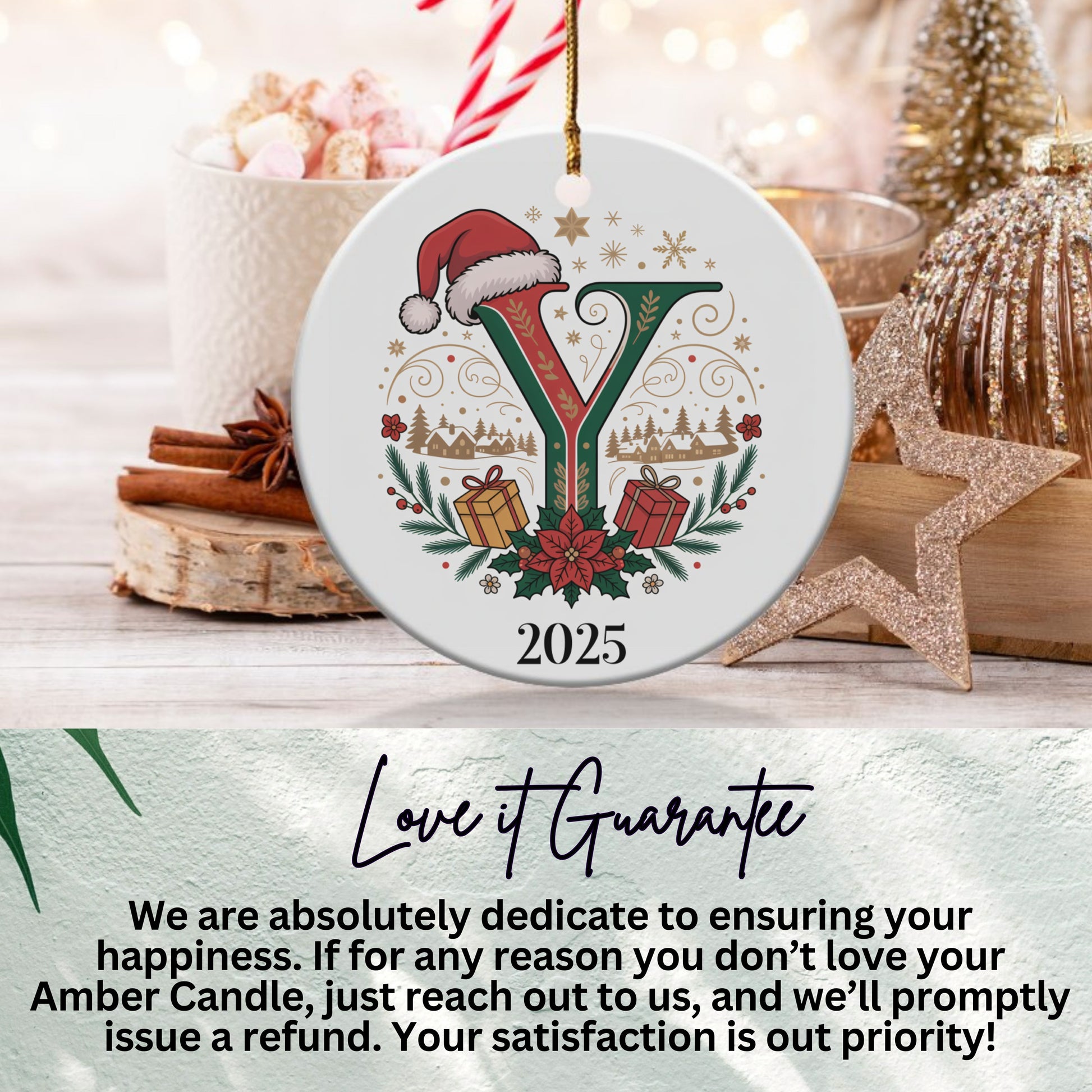 Personalized Christmas Initial Ornament 2025 product type
