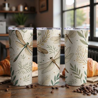 Dragonfly Meadow Watercolor Nature Design Seamless Tumbler - Walk Greener