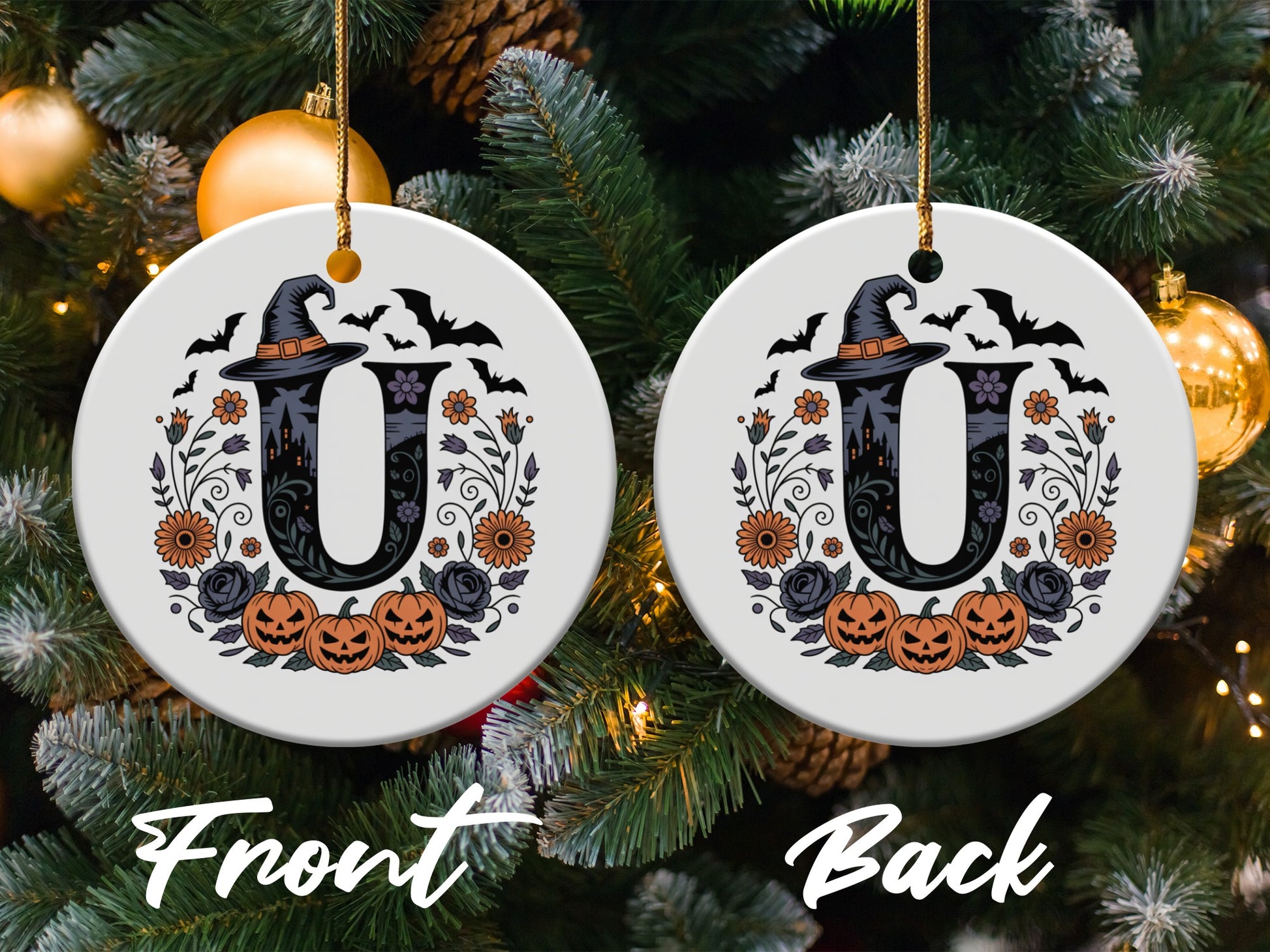 Halloween Witch Initial Letter Ornament product