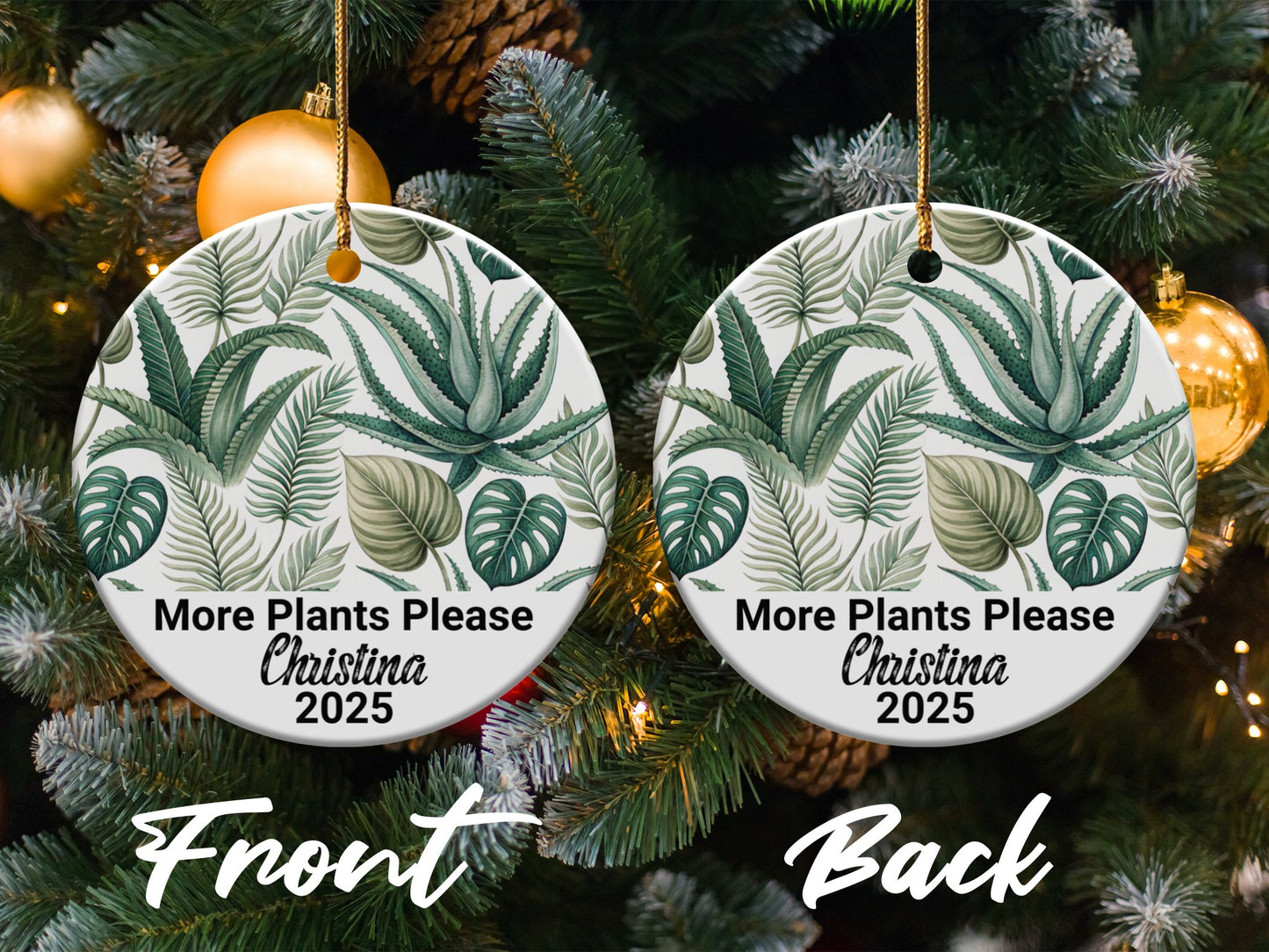 Personalized More Plants Please Ornament product
