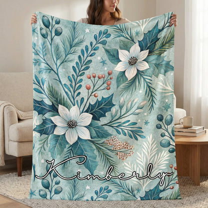 Kimberly Personalized Blanket with Floral Design