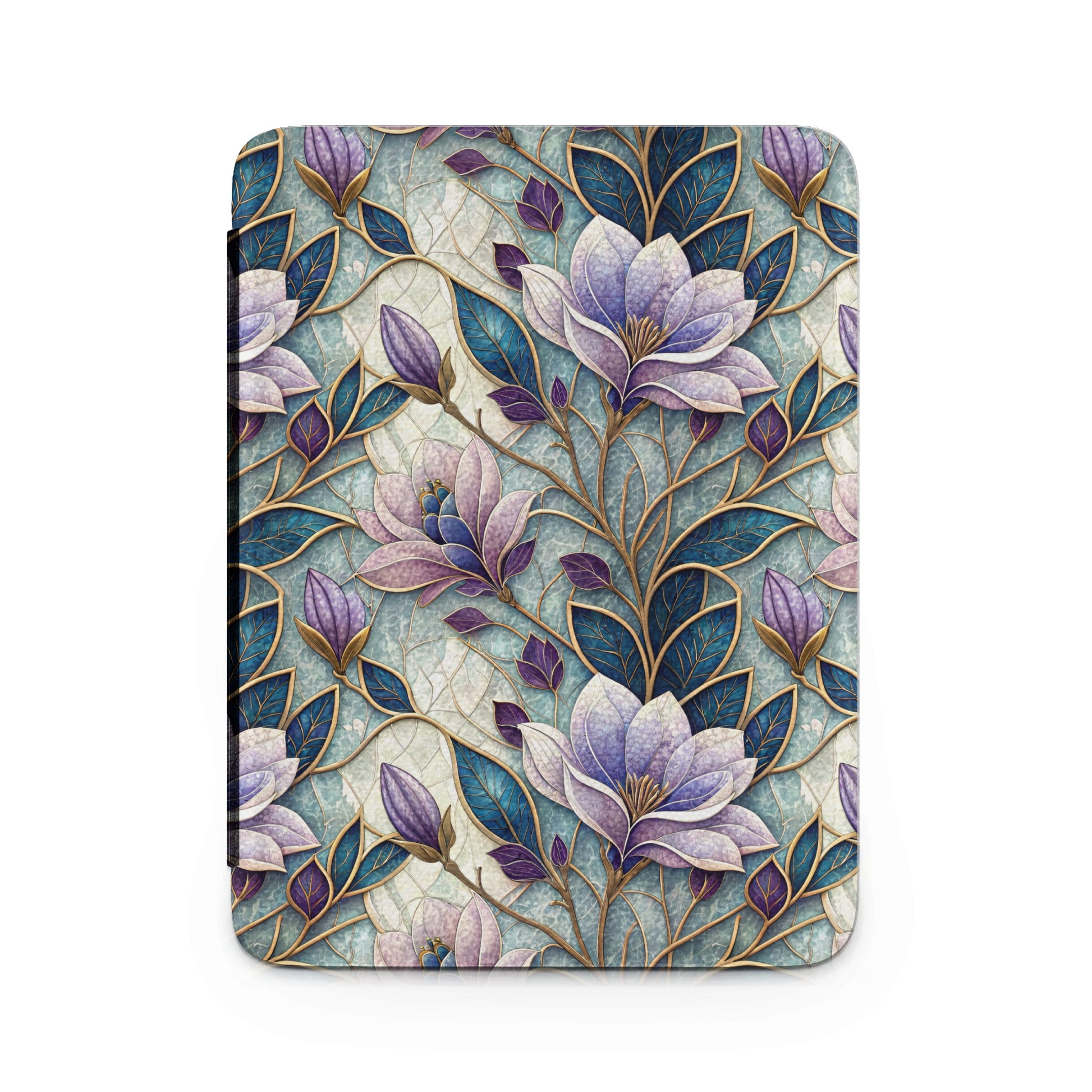 Elegant Purple Floral Pattern Tablet Sleeve Case