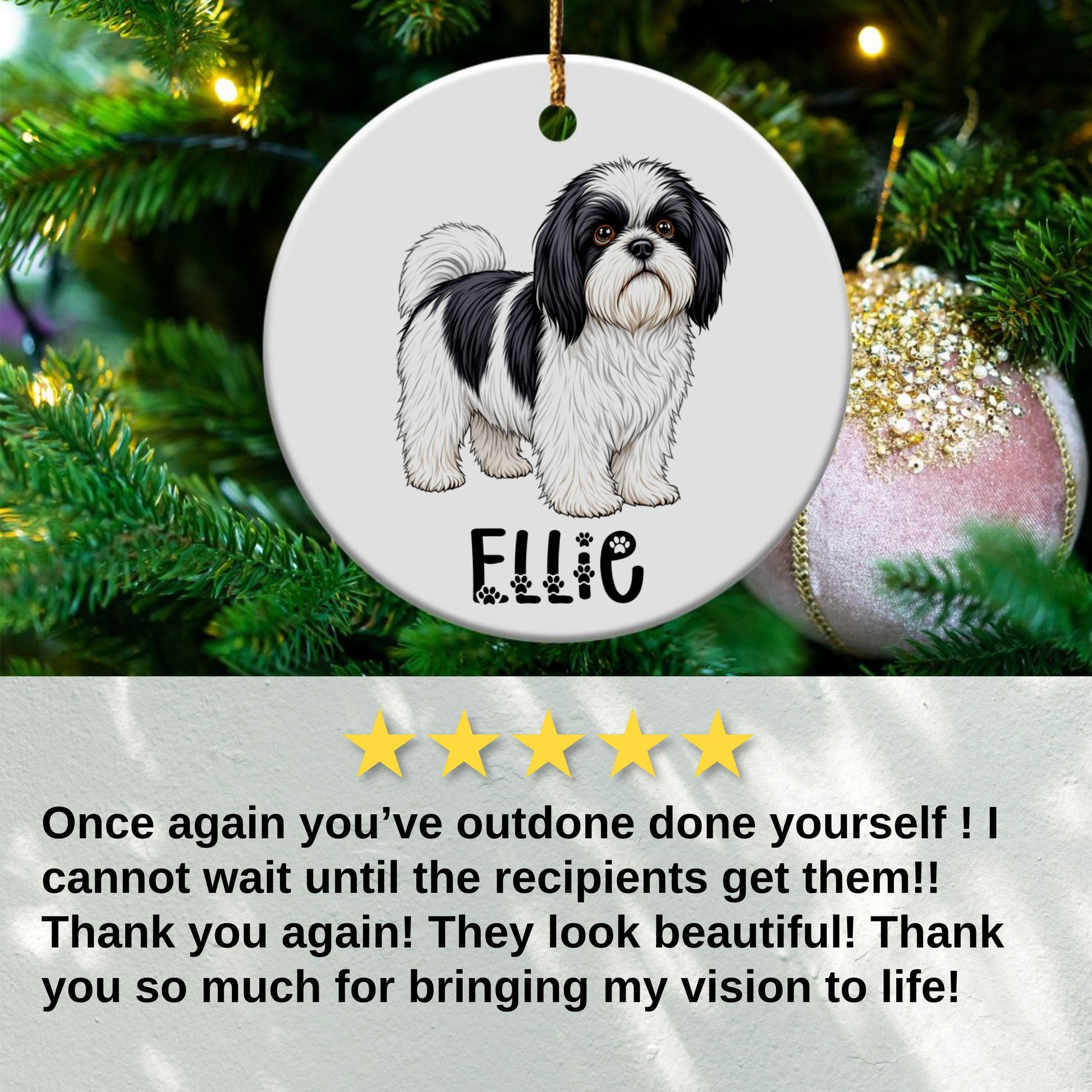 Personalized Dog Christmas Ornament Custom Product
