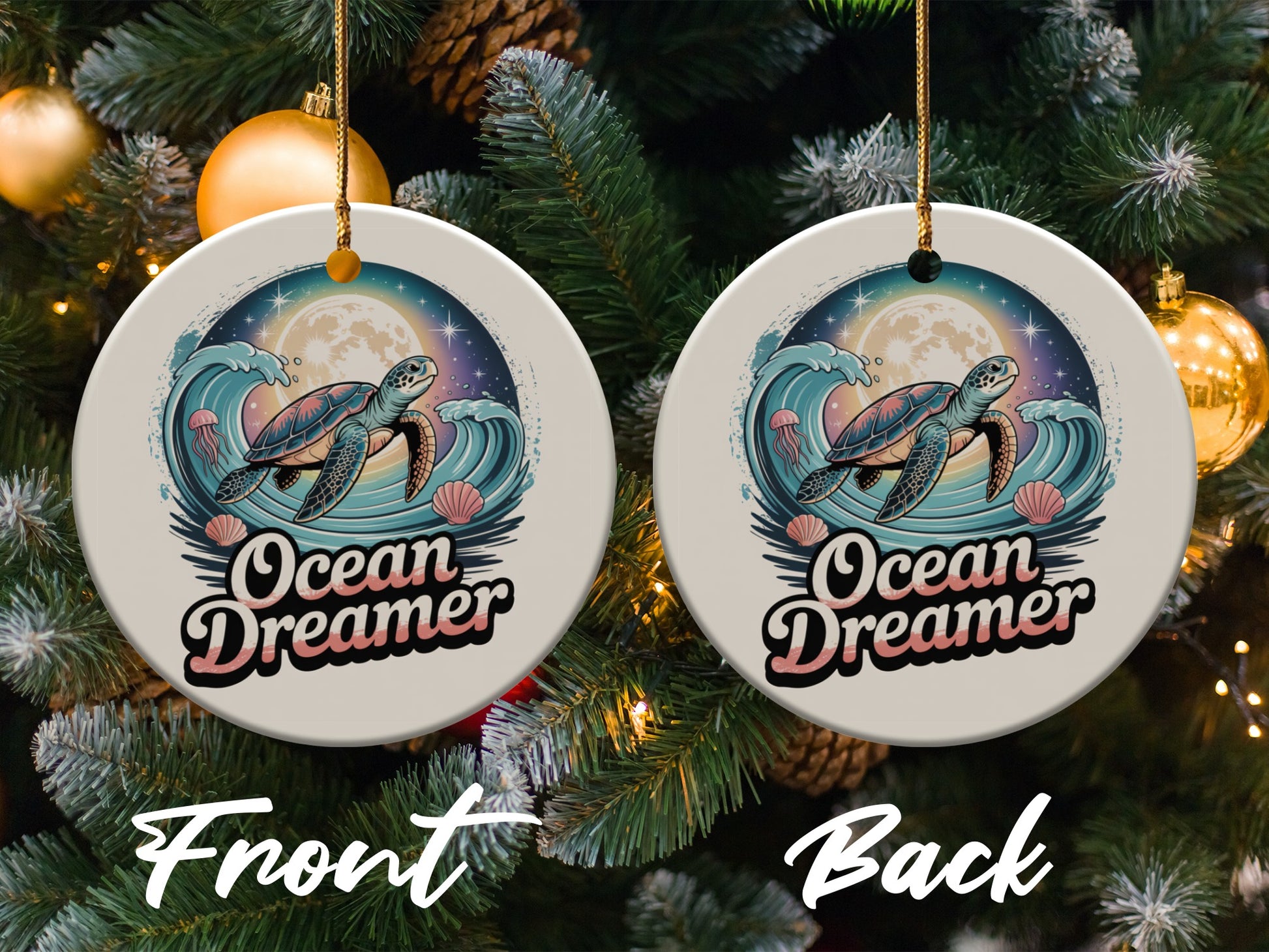 Ocean Dreamer Turtle Christmas Tree Ornament product type