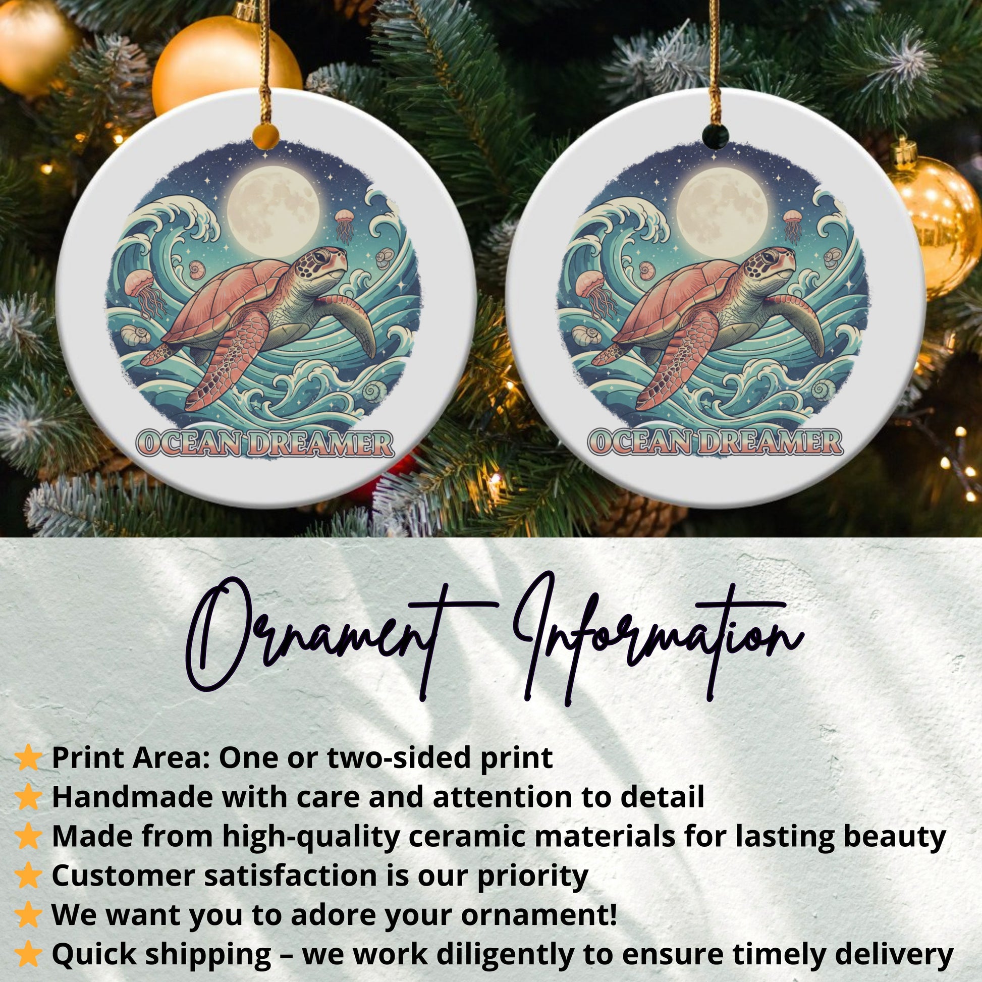 Ocean Dreamer Artistic Design Ornament product type