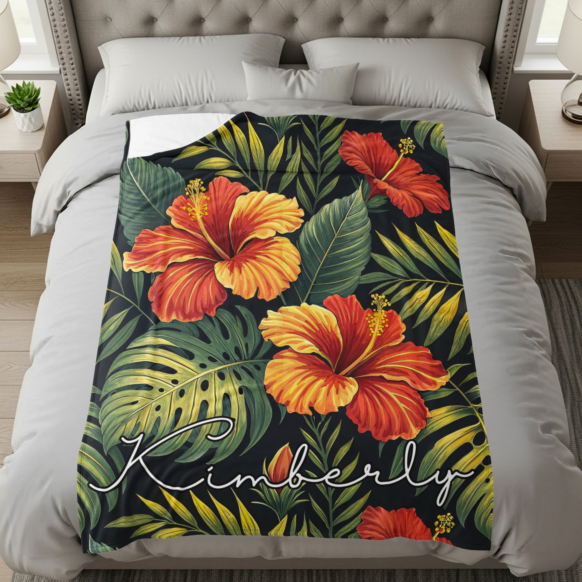 Kimberly Tropical Hibiscus Floral Pattern Bedding