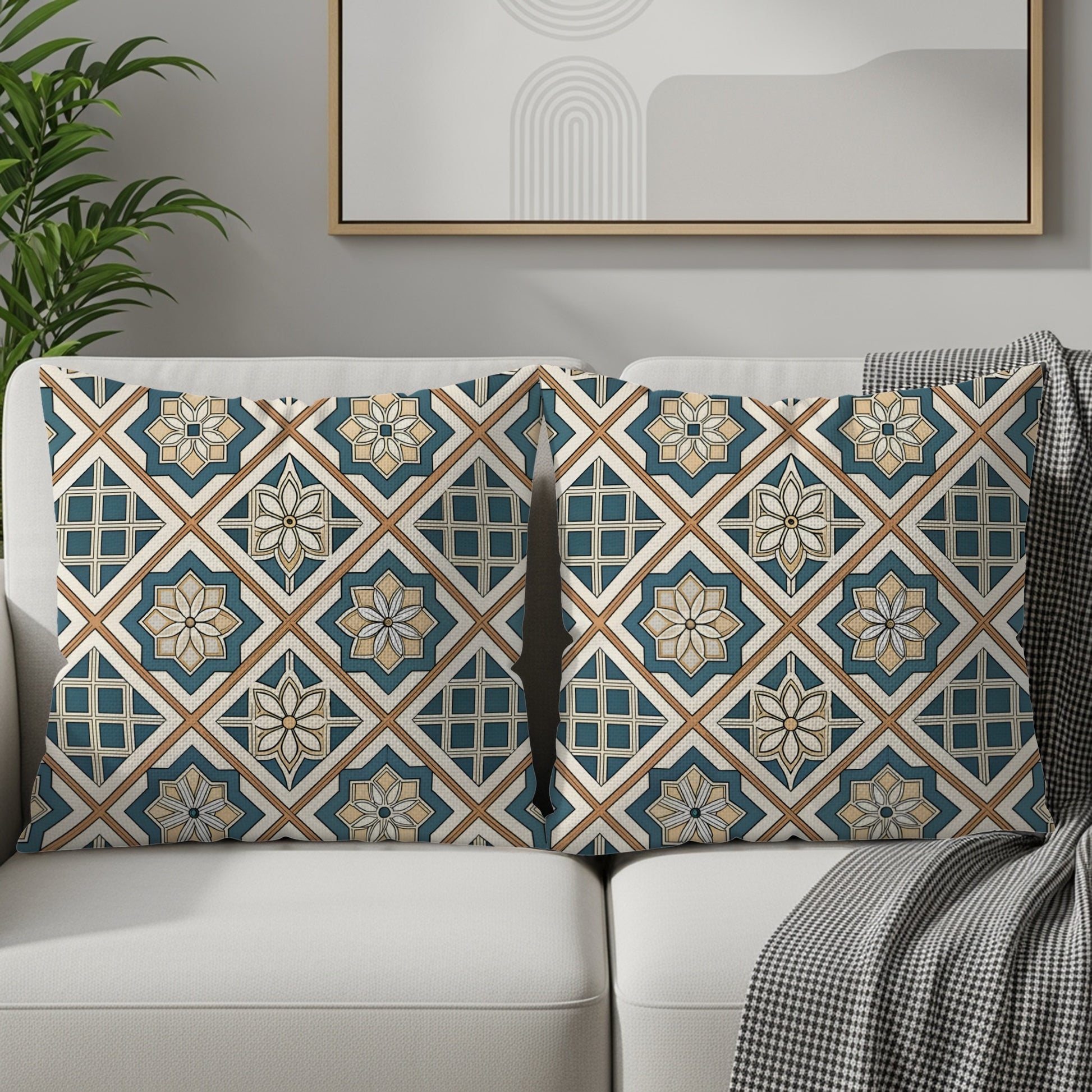 Elegant Floral Geometric Pattern Pillows & Pillow Cases - Walk Greener