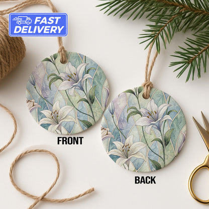 Floral Design Double-Sided Ornament for Holiday Decor