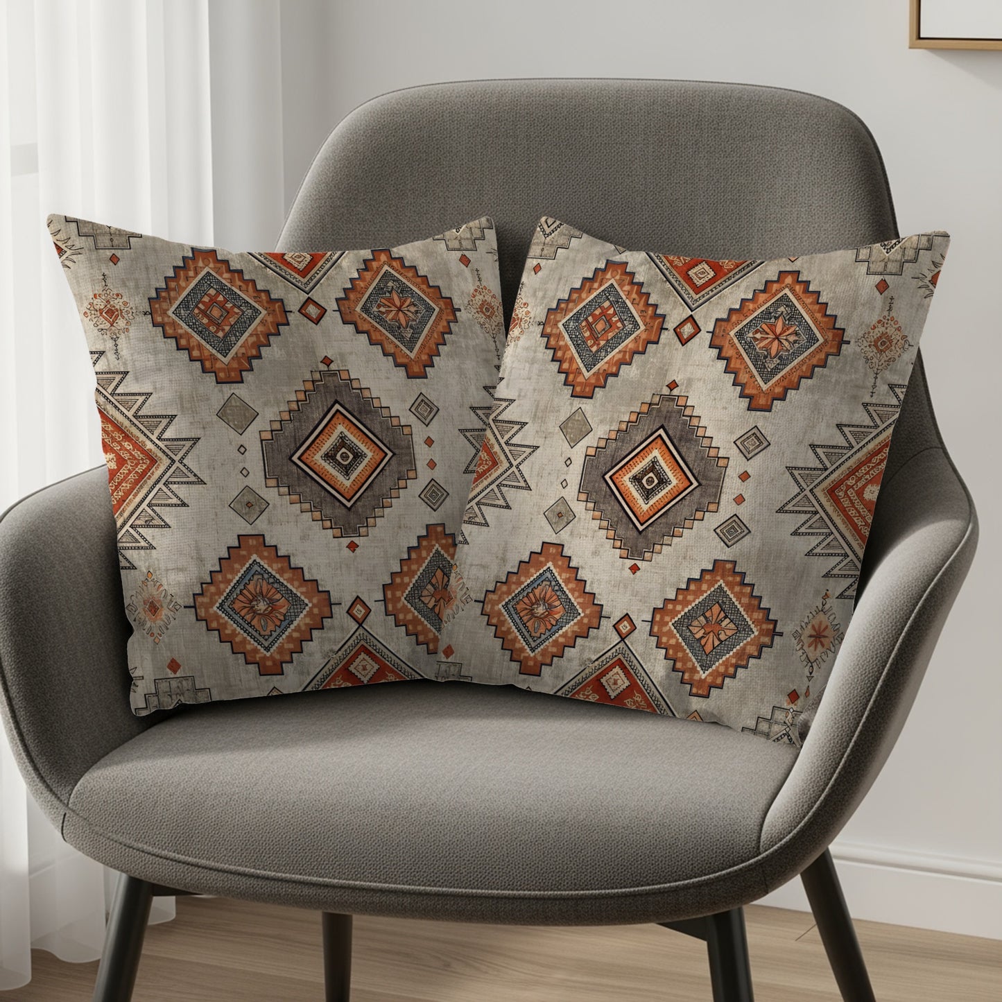 Geometric Pattern Cushions with Southwestern Design