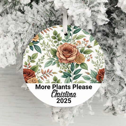 Floral More Plants Please Custom Ornament product