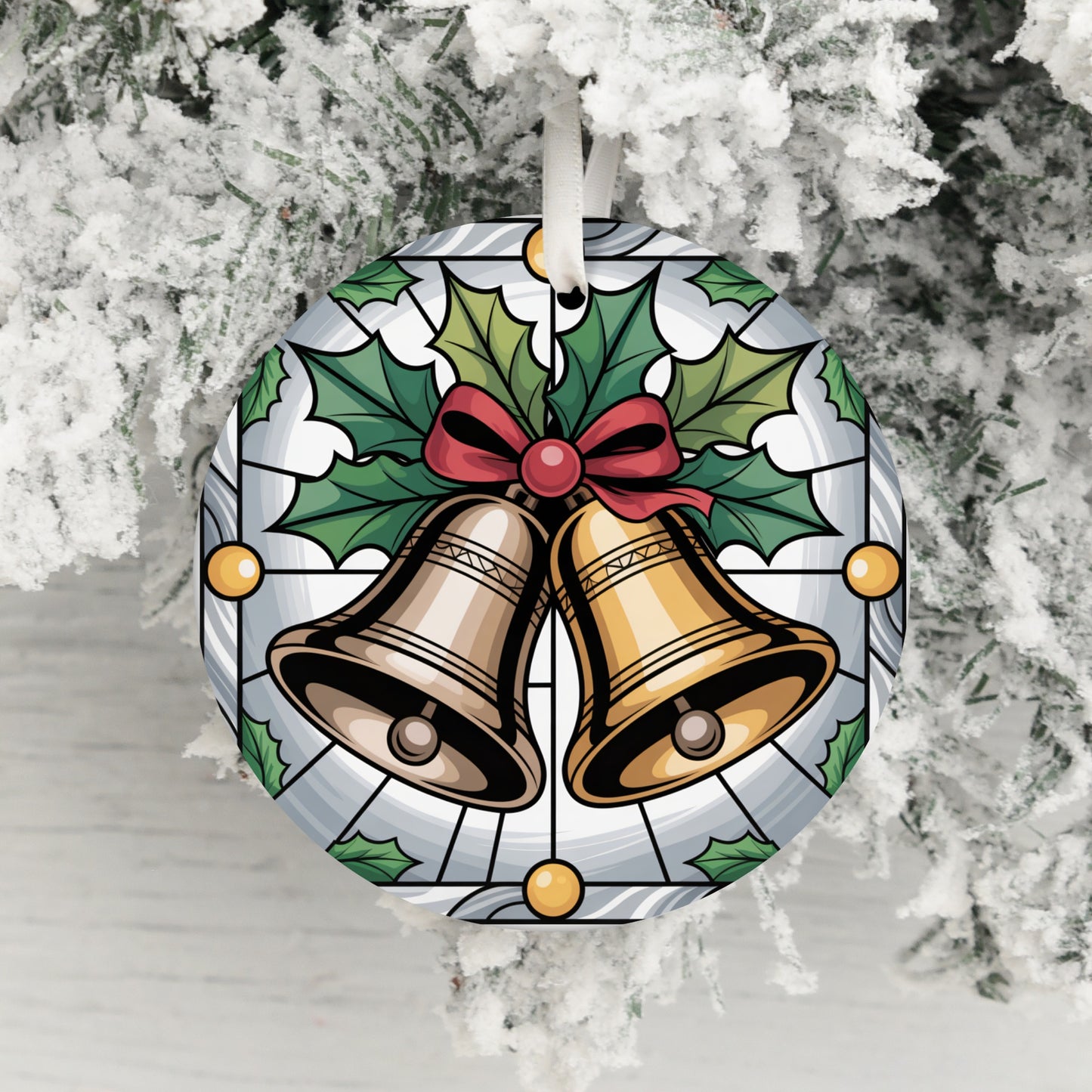 Christmas Bells and Holly Ornament product type