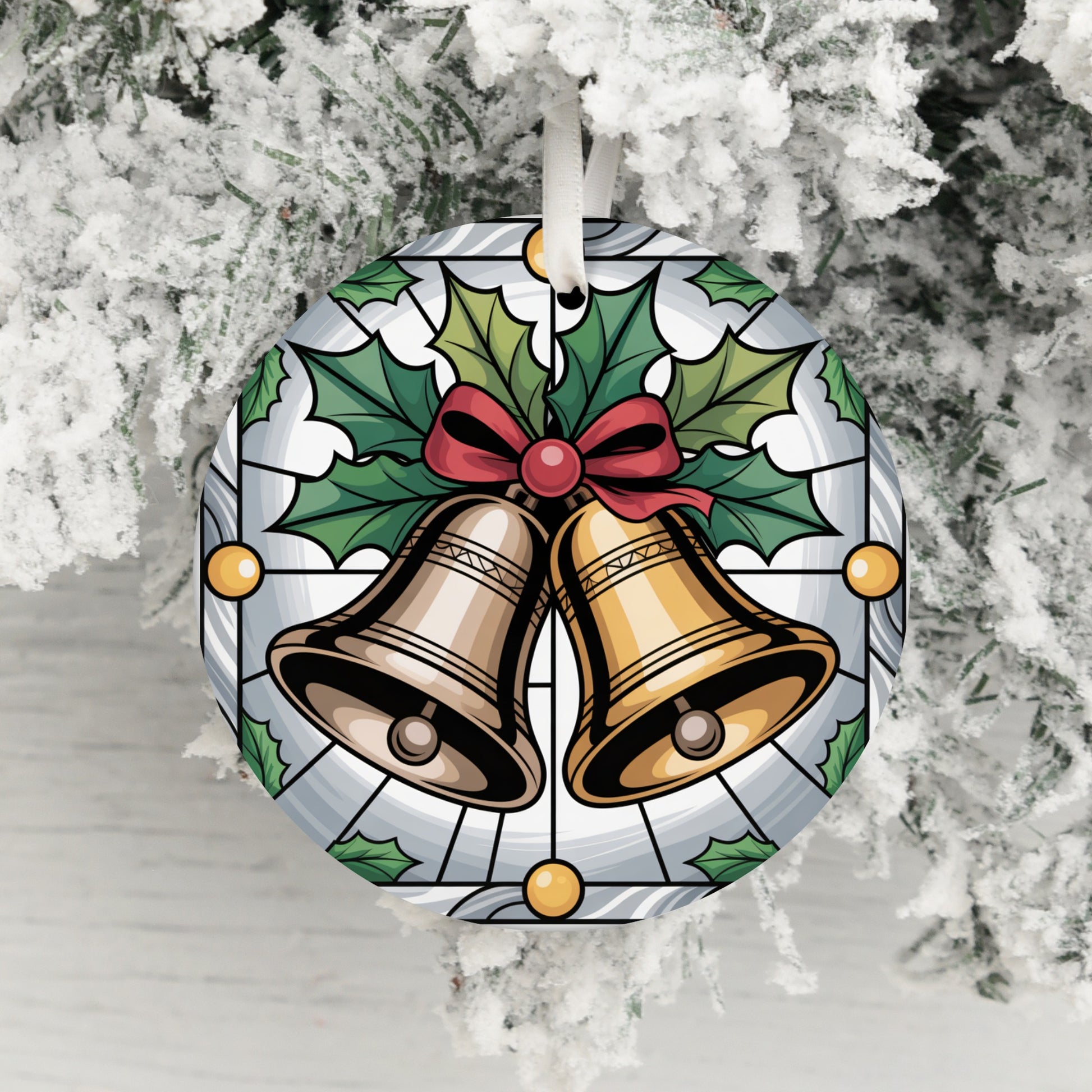 Christmas Bells and Holly Ornament product type