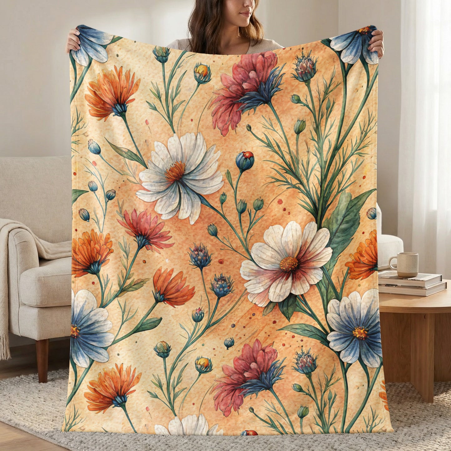 Watercolor Floral Delight Seamless Springtime Pattern - Walk Greener