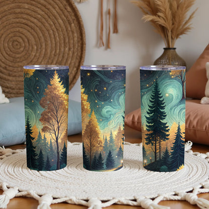 Enchanting Forest Design Drink Tumbler Set of Three