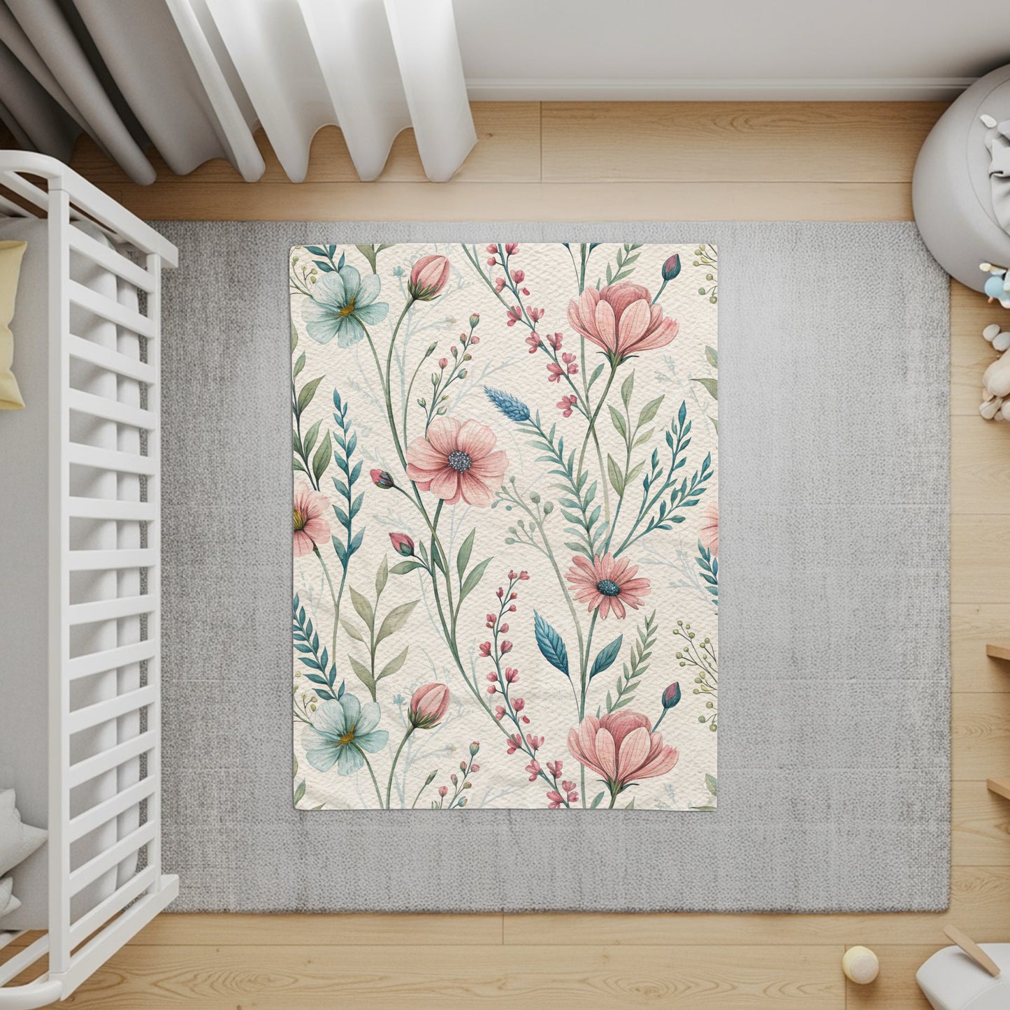 Watercolor Flowers Lush Floral Pattern on Texture Background - Walk Greener