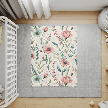 Watercolor Flowers Lush Floral Pattern on Texture Background - Walk Greener