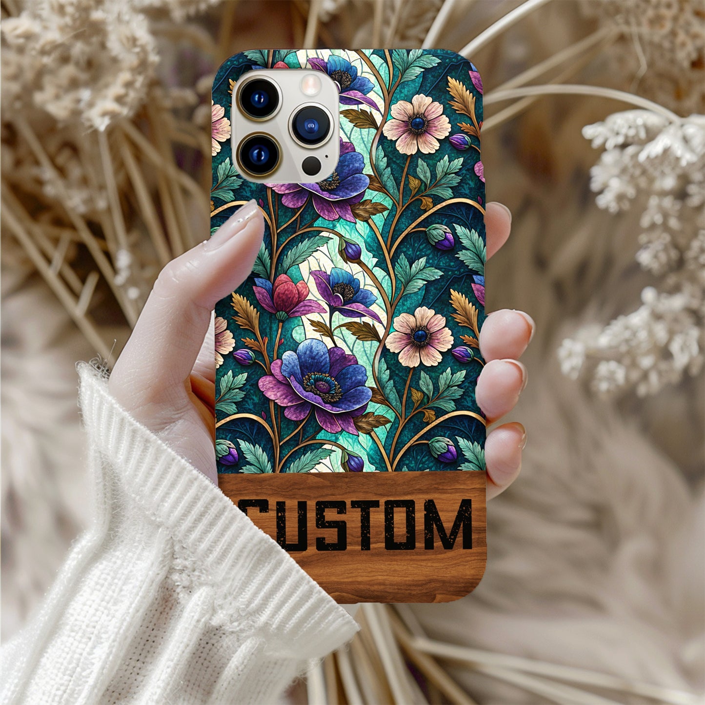Beautiful Custom Floral Design Phone Case Multicolor