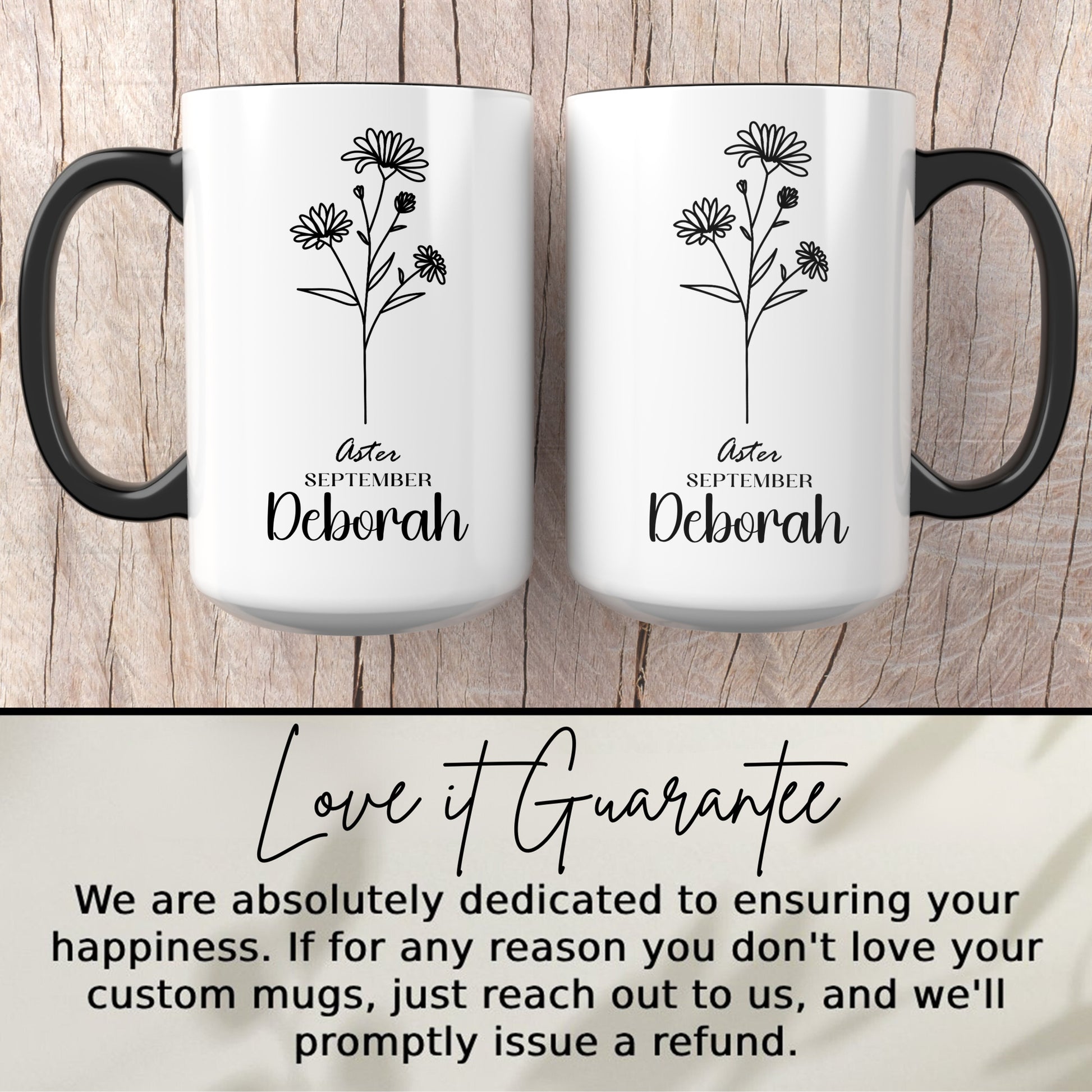 Aster September Deborah Custom Name Mug Gift Item