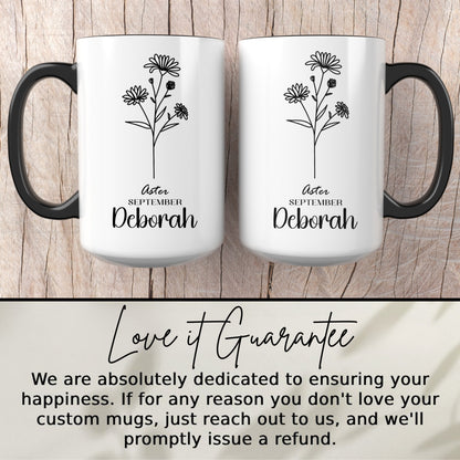 Aster September Deborah Custom Name Mug Gift Item