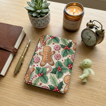 Festive Gingerbread and Candy Cane Notebook Cover