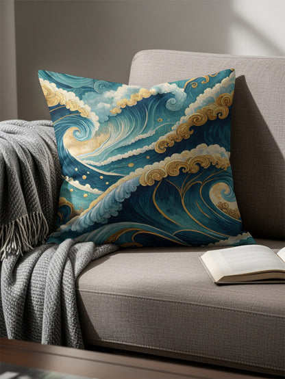 Ocean Waves Decorative Throw Pillow for Home Decor