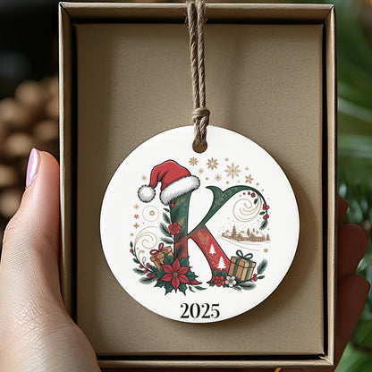 Personalized Christmas Ornament K Initial 2025 product type