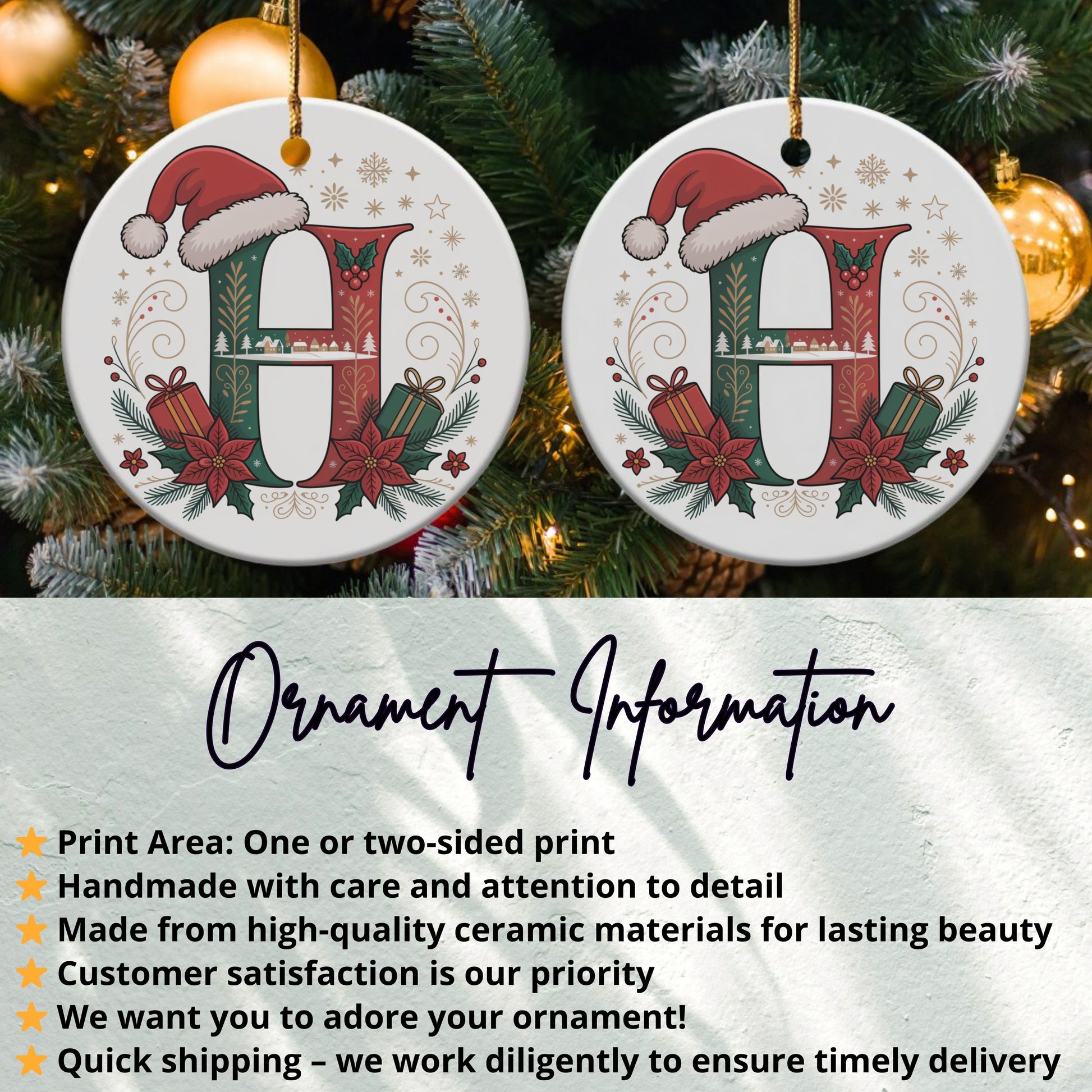 Personalized Christmas Initial Ornament product