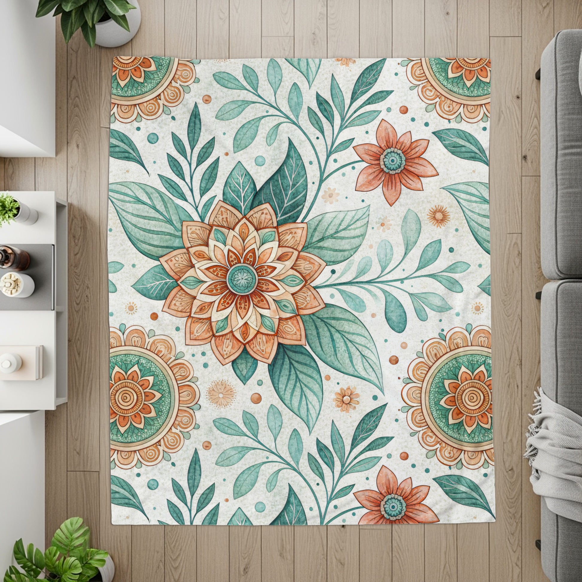 Artistic Floral Pattern Design in Watercolor Illustration - Walk Greener