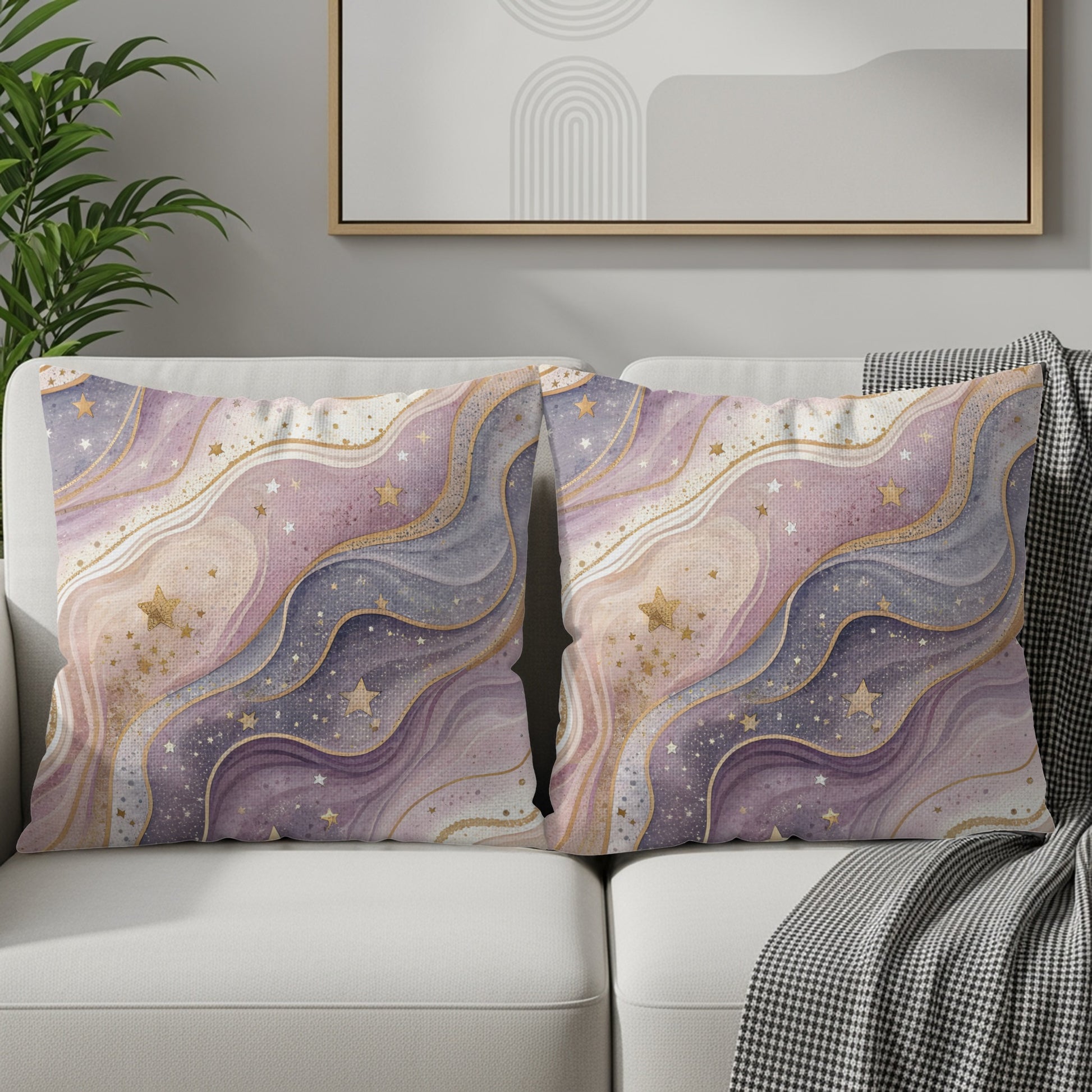 Cosmic Starry Wave Decorative Throw Pillow Set