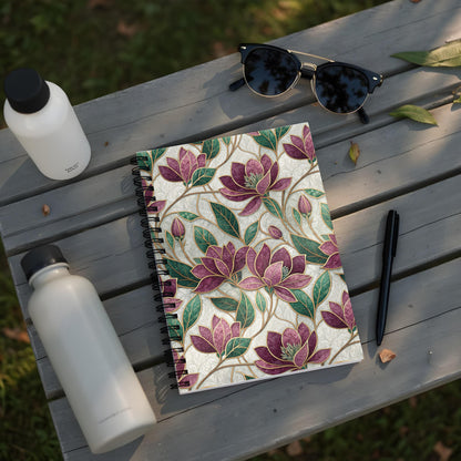 Elegant Floral Spiral Bound Notebook for Daily Journaling
