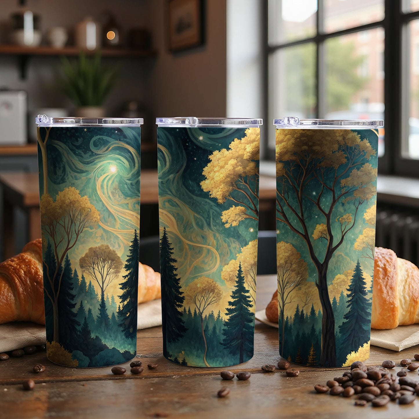 Enchanting Forest Scene Tumbler for Coffee Lovers
