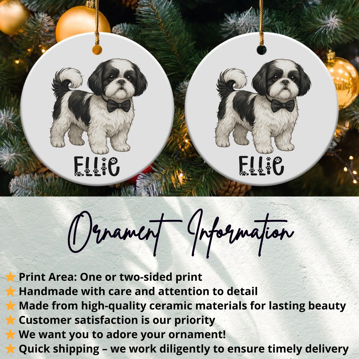 Personalized Dog Christmas Tree Ornament product