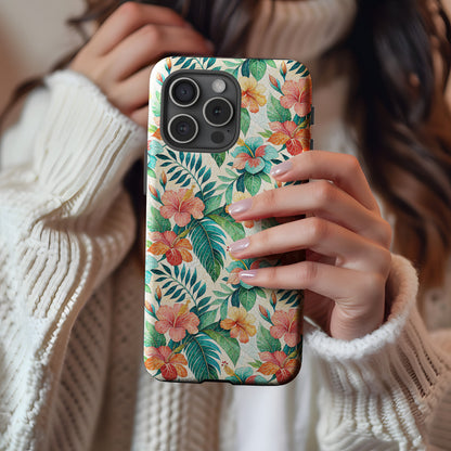 Vibrant Tropical Floral Pattern Phone Case