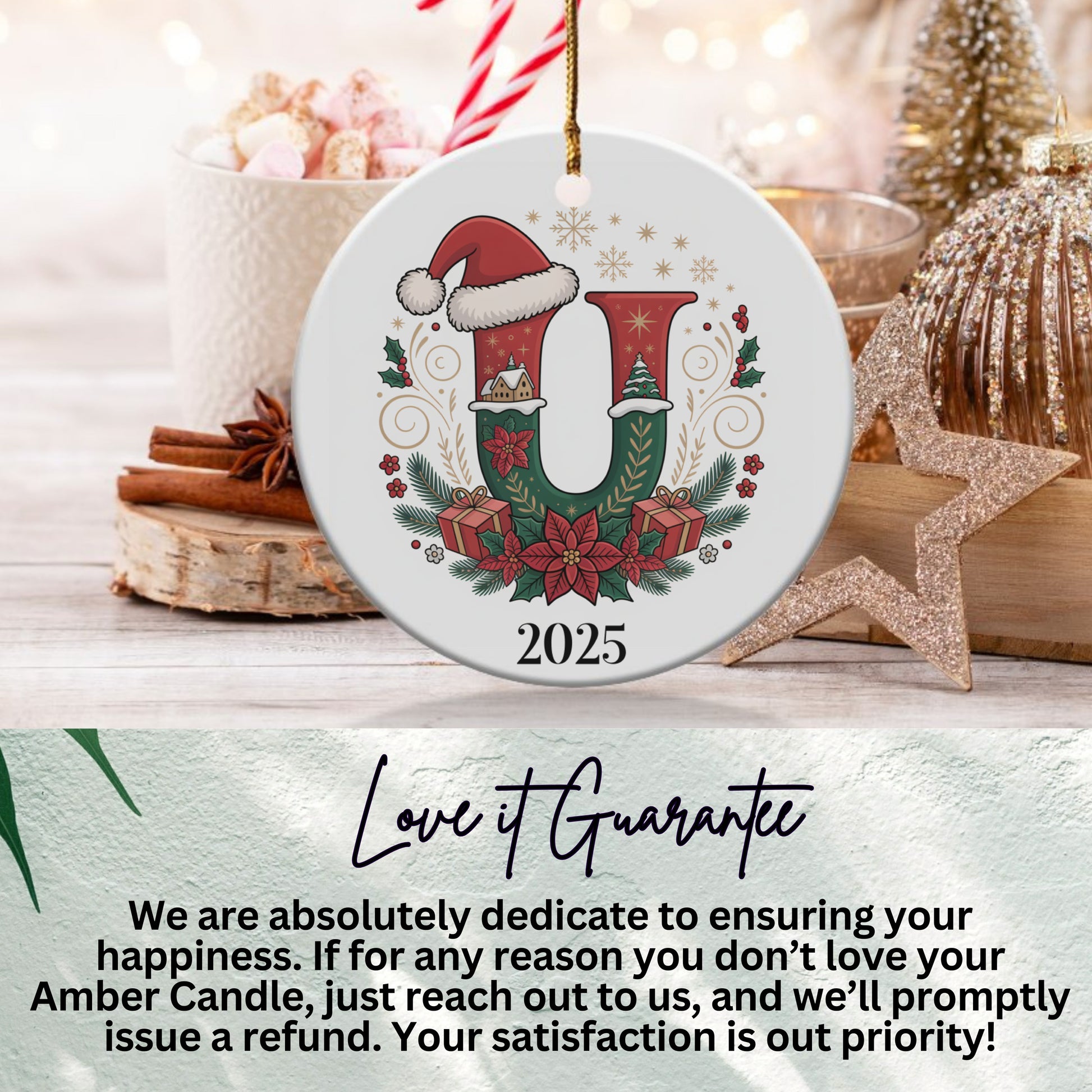 Custom 2025 Santa Hat Ornament Christmas product type