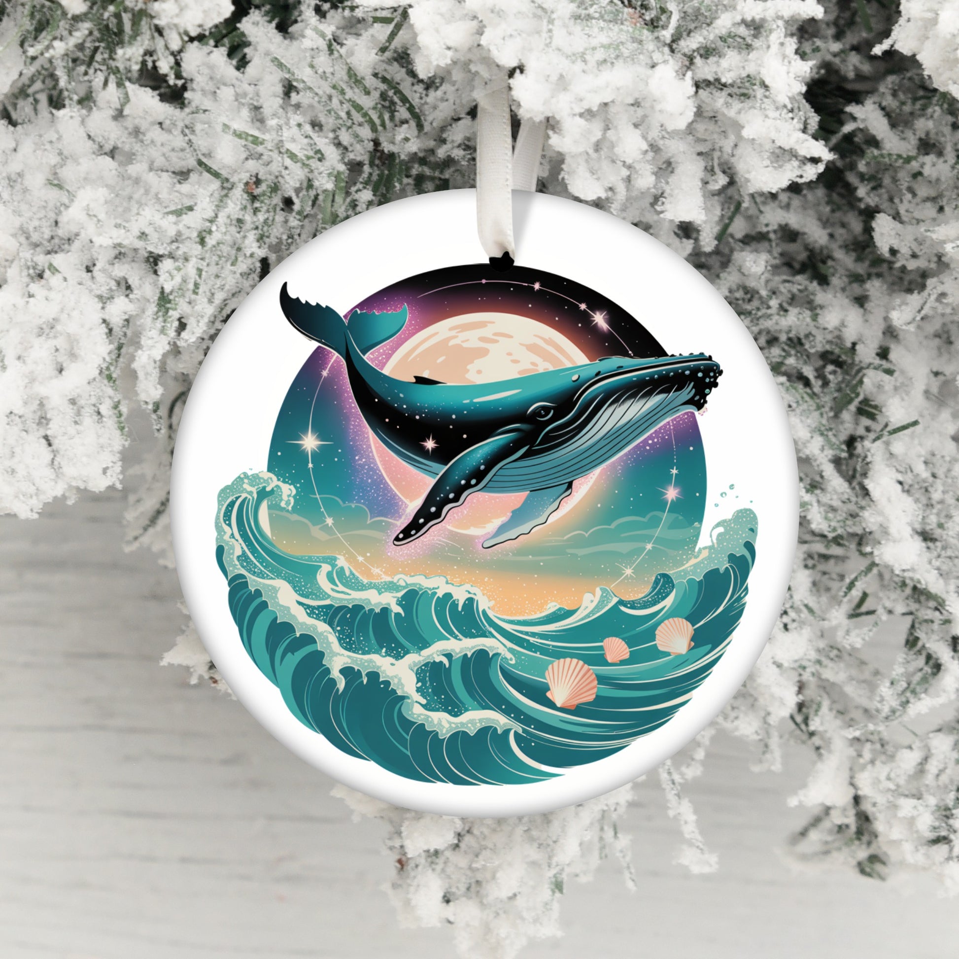 Majestic Whale in Ocean Ornament Holiday product