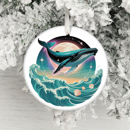 Majestic Whale in Ocean Ornament Holiday product