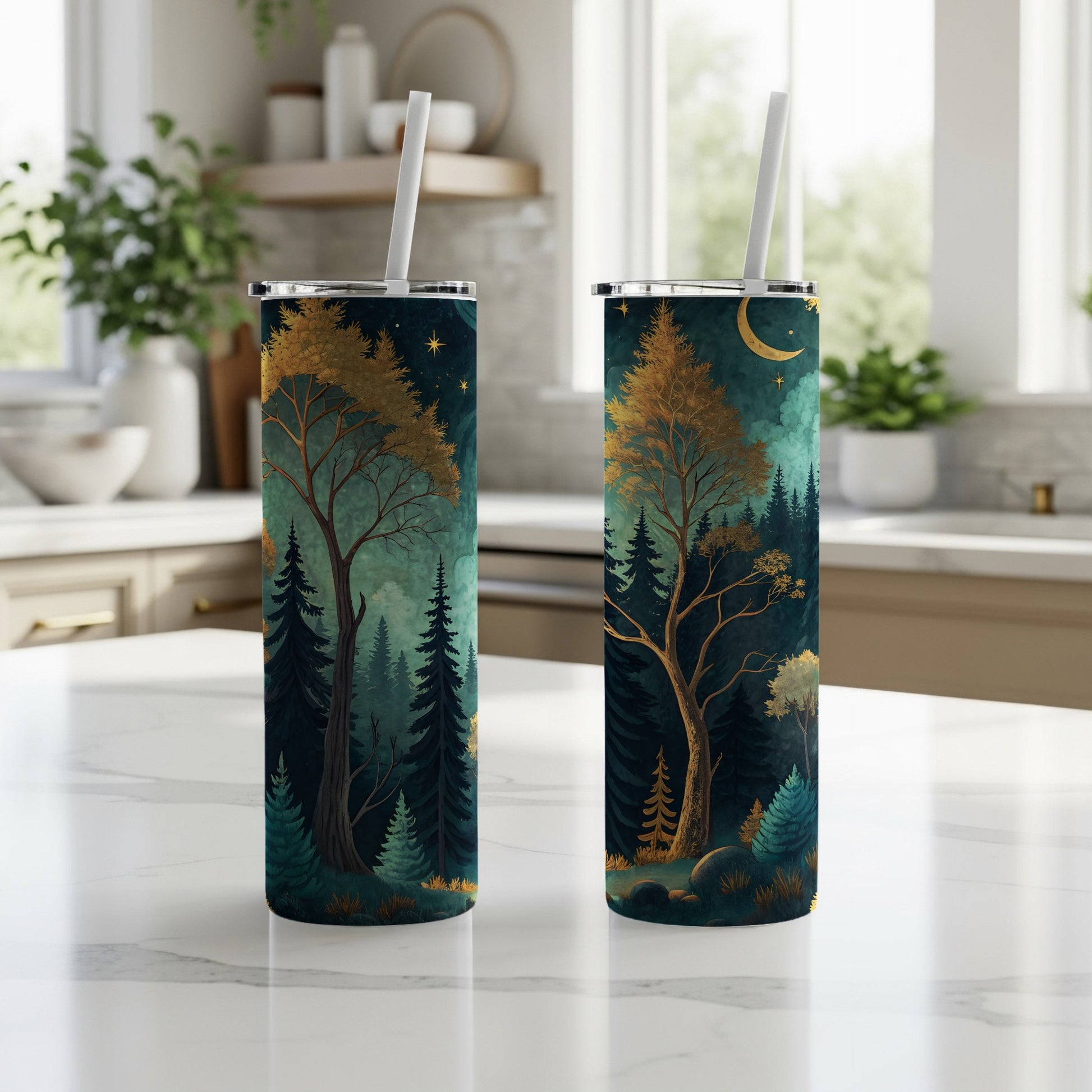 Enchanting Forest Art Insulated Tumbler Cup for Beverages