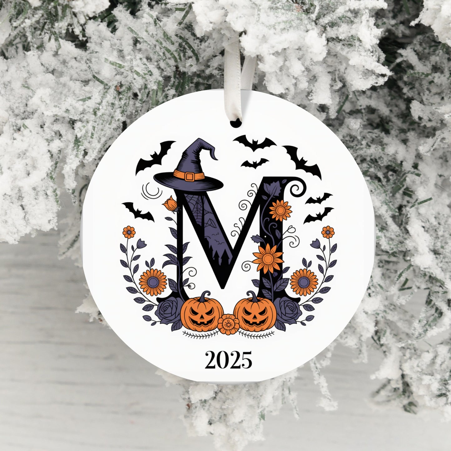 Personalized Halloween Initial Ornament Christmas product