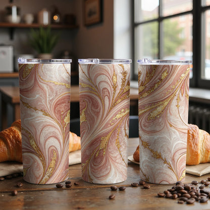 Elegant Swirl Design Insulated Tumbler Cup